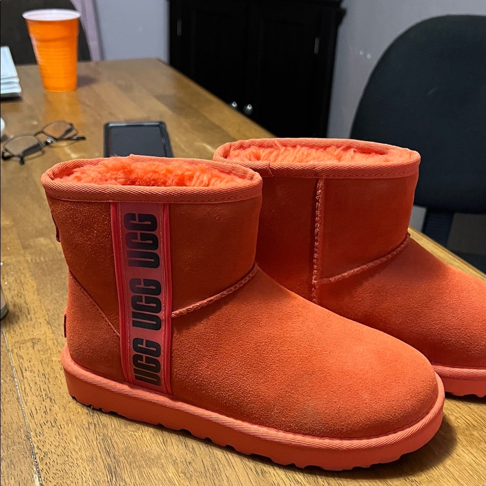 UGG Bright Orange Suede Boots